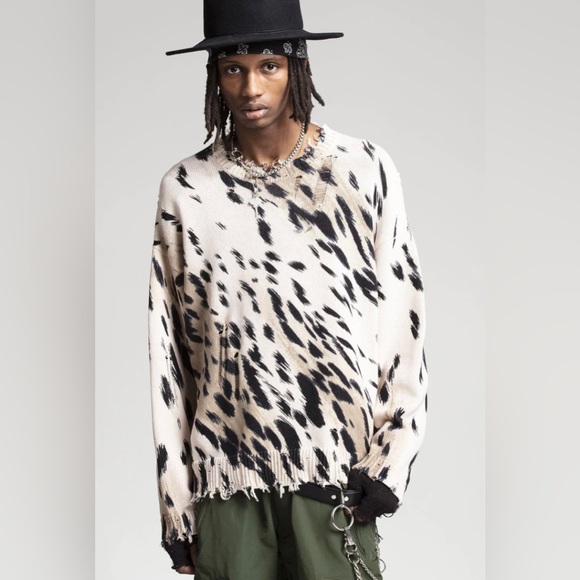 R13 Cheetah Oversized Sweater - Size XS